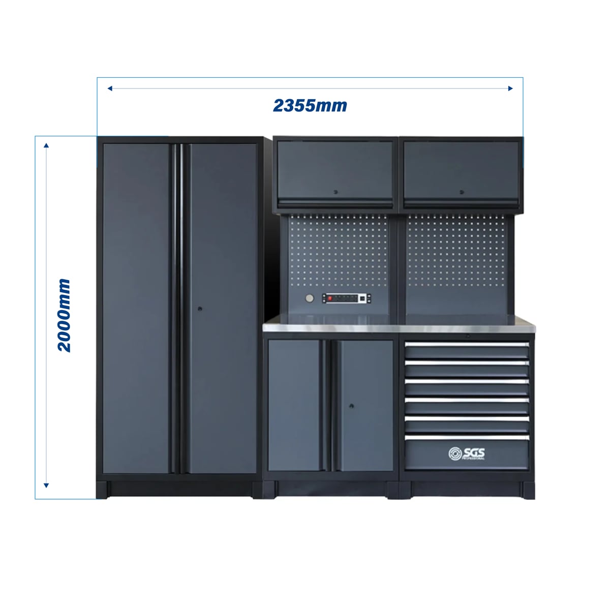 SGS Pro Heavy Duty Garage Storage System | Powerstrip | Cabinet | Tall Double Cabinet